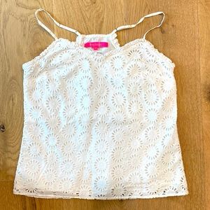 Lilly Pulitzer Sz XS white eyelet lace camisole crop top
